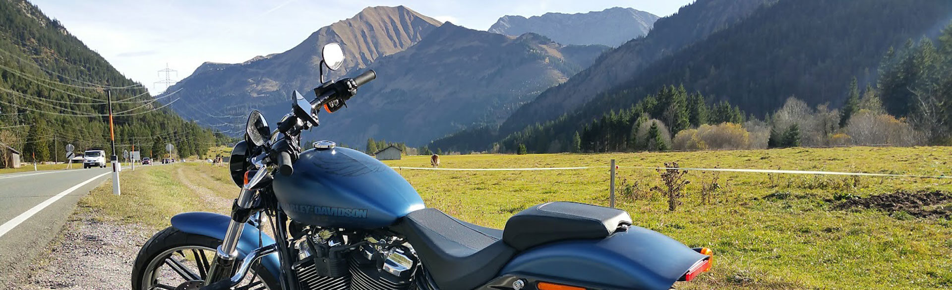 geführte Alpenrundfahrten mit Harley Davidson Motorrädern, Motorradvermietung, Motorradverleih